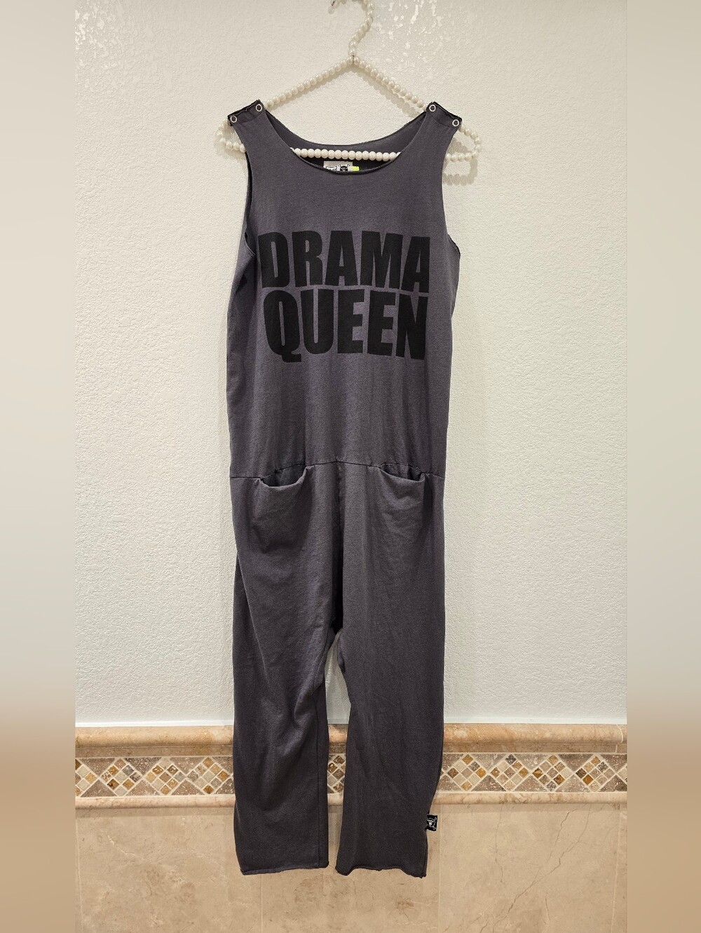 nununu Drama Queen Cotton Gray Jumpsuit Girls 10-11